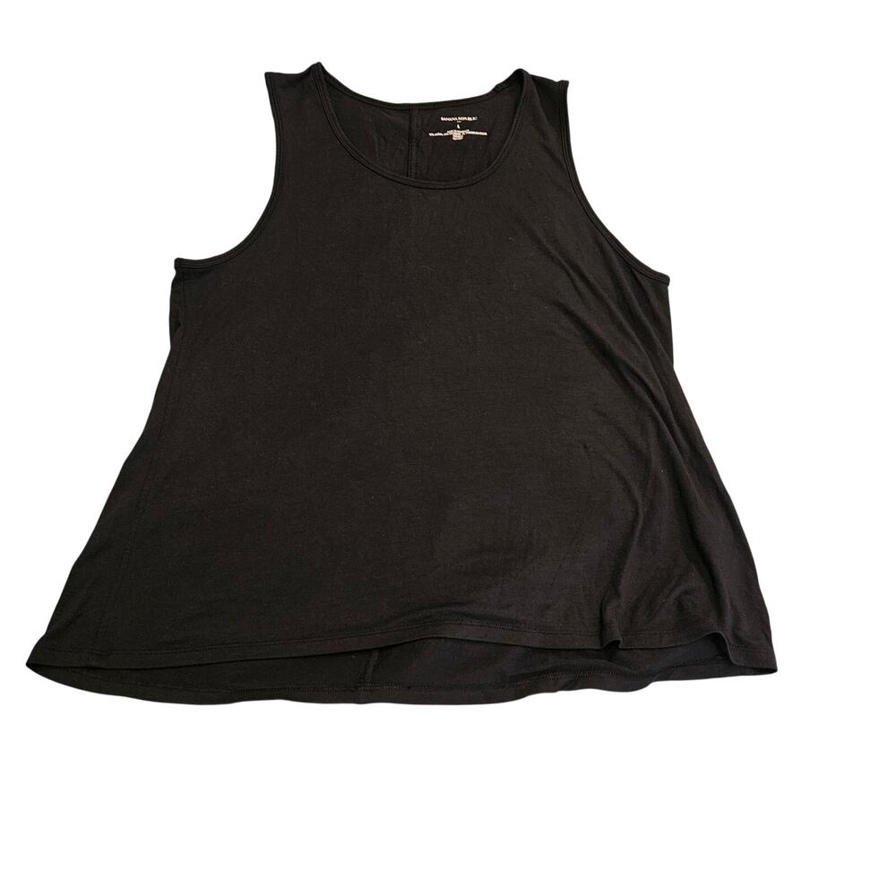 Banana Republic Large Black Modal Swing Tank Top Sleeveless A Line